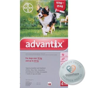 Advantix Large Dog 10-25 kg 2.5 ml 4 Pip, product pack
