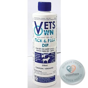 Vets Own Tick & Flea Dip 250 ml, product pack