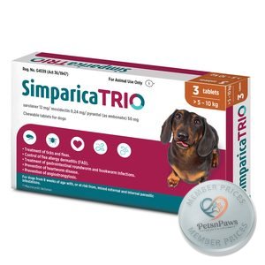 Simparica Trio 5KG - 10KG 3 Caram Tabs