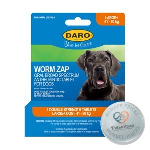 Grants Worm Zap Tab Lrg Dog 41-80KG 1