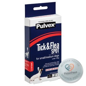 Pulvex Tick&Flea Spot Dog Sml/Med 1ML 1