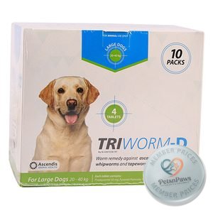 Triworm-D Large Tabs 20-40KG 10